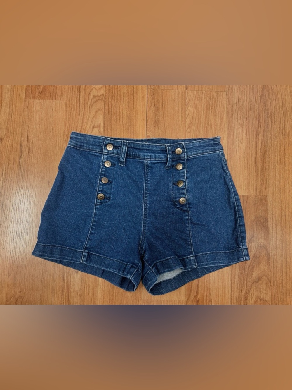 No Boundaries Juniors' High Rise Denim Stretch Sailor Shorts Size 9/ Women 28